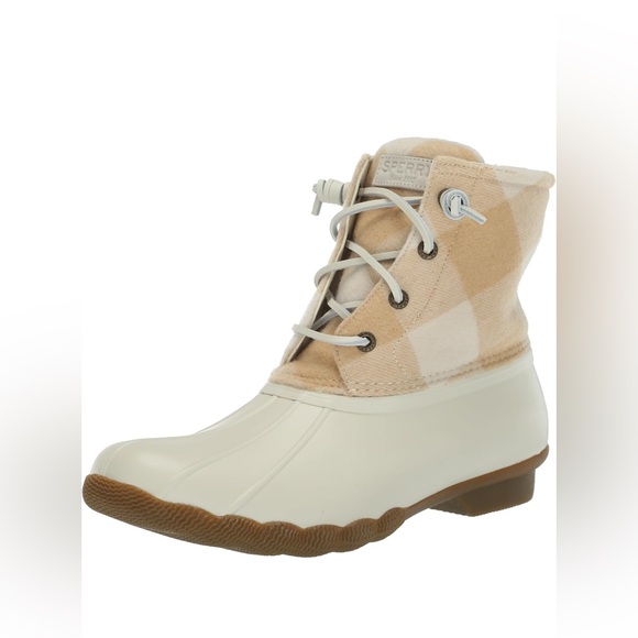 Sperry Saltwater Buffalo Check Duck Boots Women’s Size 10 - Picture 3 of 7